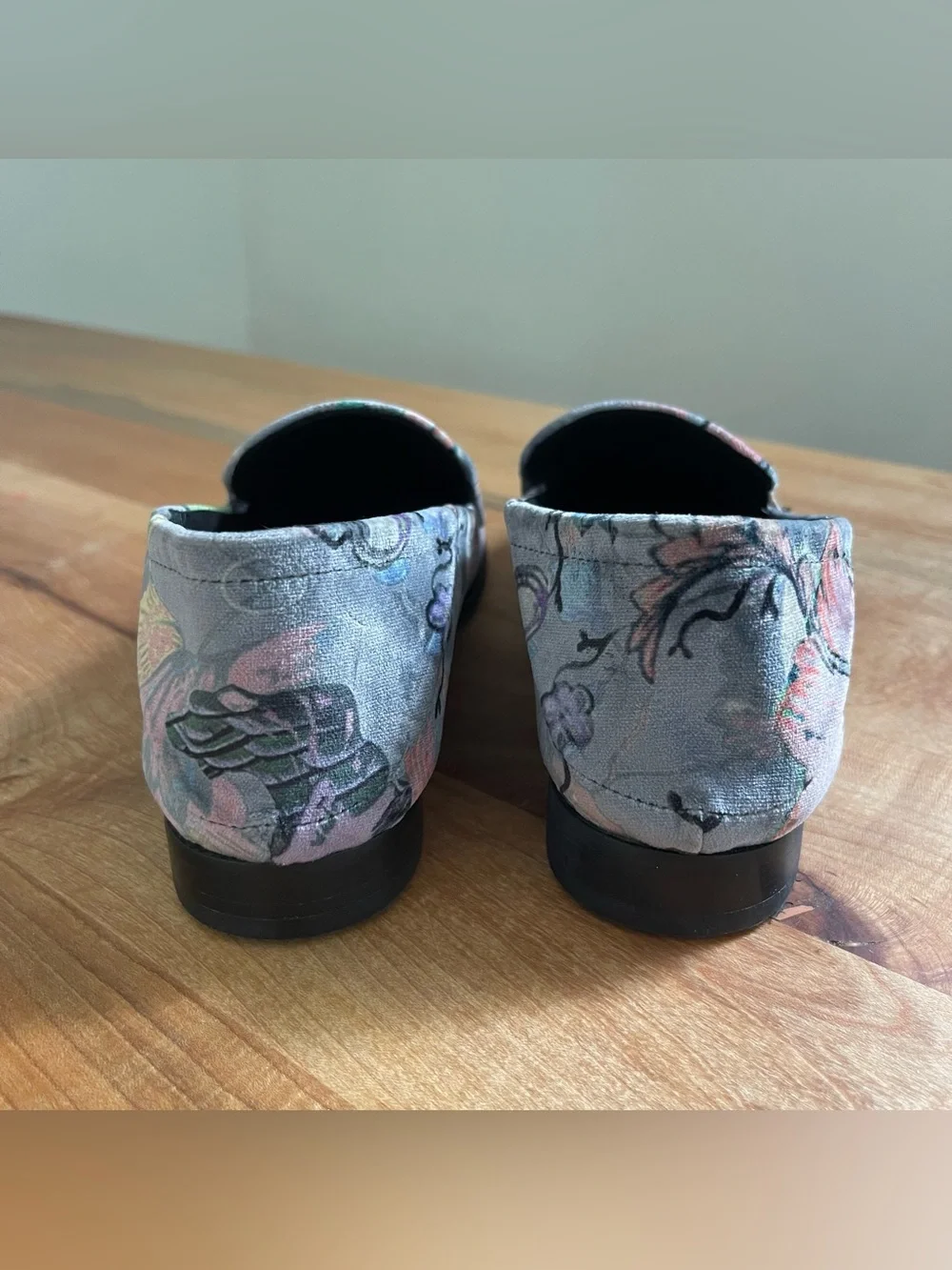 New Rag & Bone  Alix Gray Multicolor Floral Printed Velvet Loafers 36.5  6.5